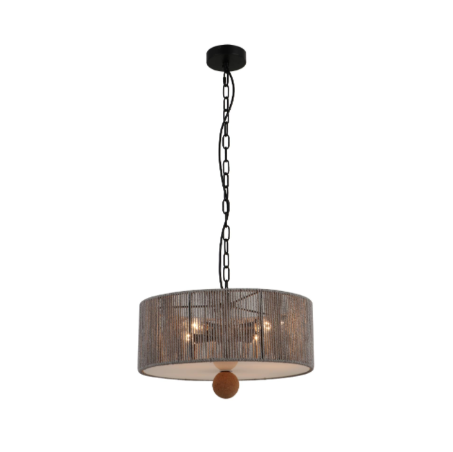 ¿Cómo transforma la lámpara de techo colgante de madera de corcho los interiores modernos?