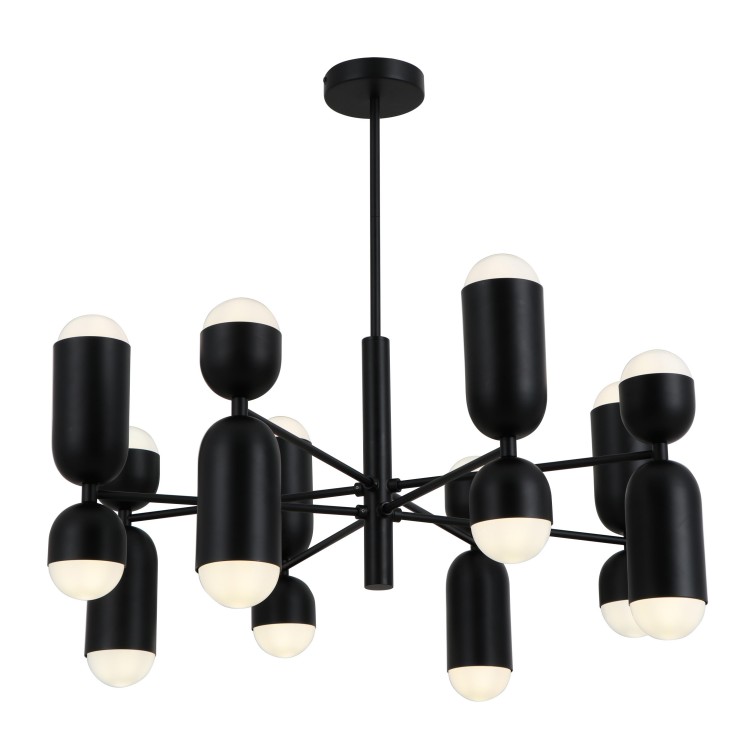 Brazos de metal negro 16 bombas luces colgantes