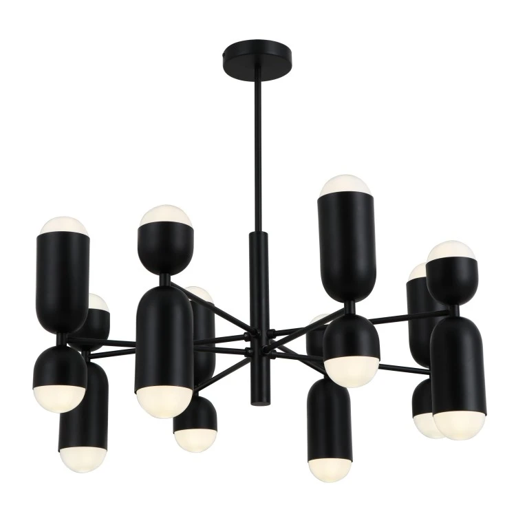 Brazos de metal negro 16 bombas luces colgantes