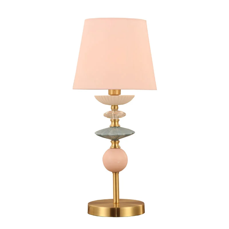 Lámpara de mesa de cerámica con pantalla de tambor