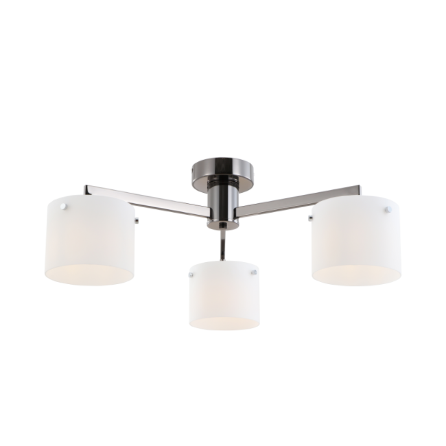 Lámpara minimalista de 3 luces cromadas negras