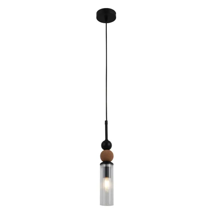 Lámpara colgante minimalista de bolas de madera