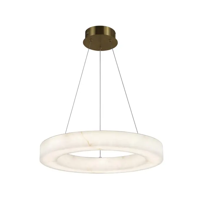 Lámpara colgante LED con anillo de alabastro moderna