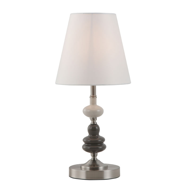 Lámpara de mesa con pantalla Drum moderna en color blanquecino