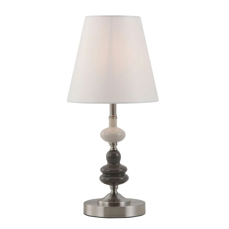 Lámpara de mesa con pantalla Drum moderna en color blanquecino