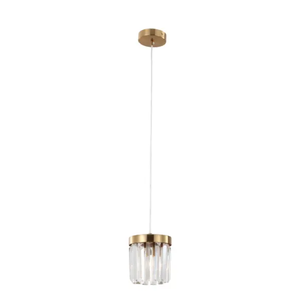 Luz de colgante de cristal de oro cepillado de base E14 individual