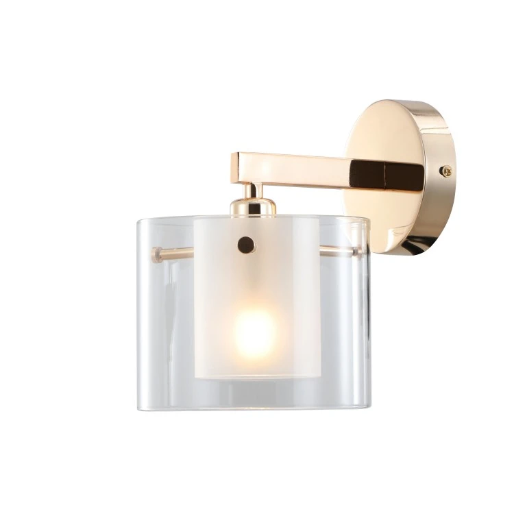 Luz de pared de doble vidrio de oro vintage
